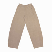 Natural Colour Linen Barrel-Leg Pants