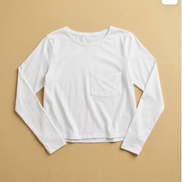 T-shirt blanc à manches longues 