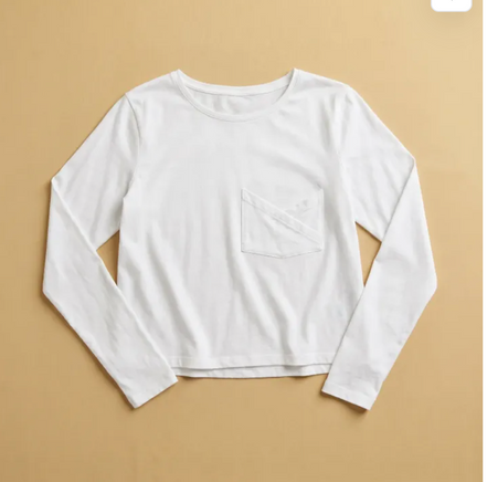 T-shirt blanc à manches longues 