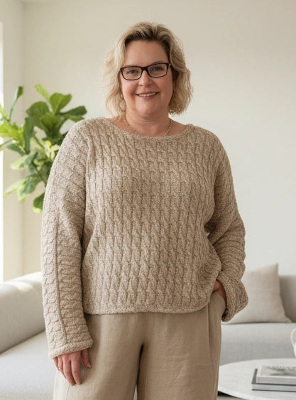 Pull en maille torsadée