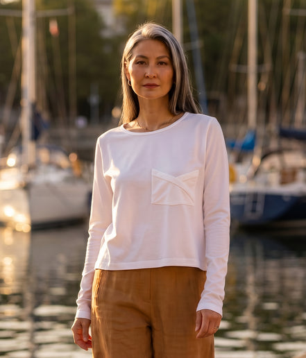 White Jersey Long Sleeve T-shirt